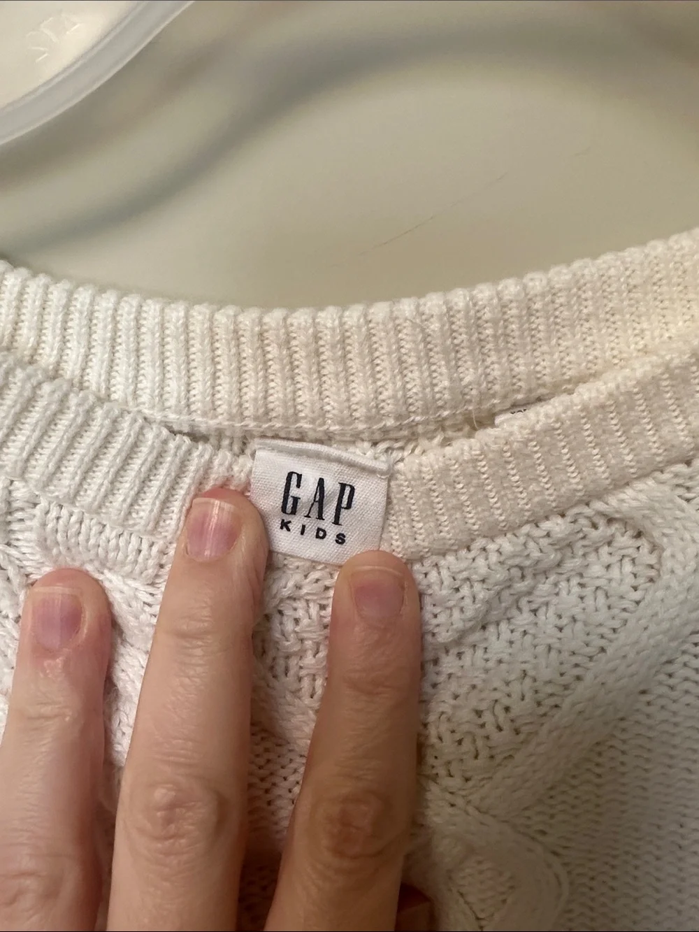 Classic Cream Cable Knit Sweater - Girls L